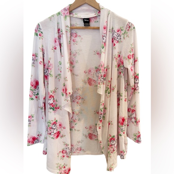 Disney Pink and White Oversized Long Lightweight Aristocrats Cardigan Size Small - Picture 2 of 8